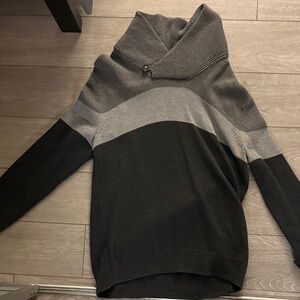 Banana Republic Gray and Black Men's Sweater